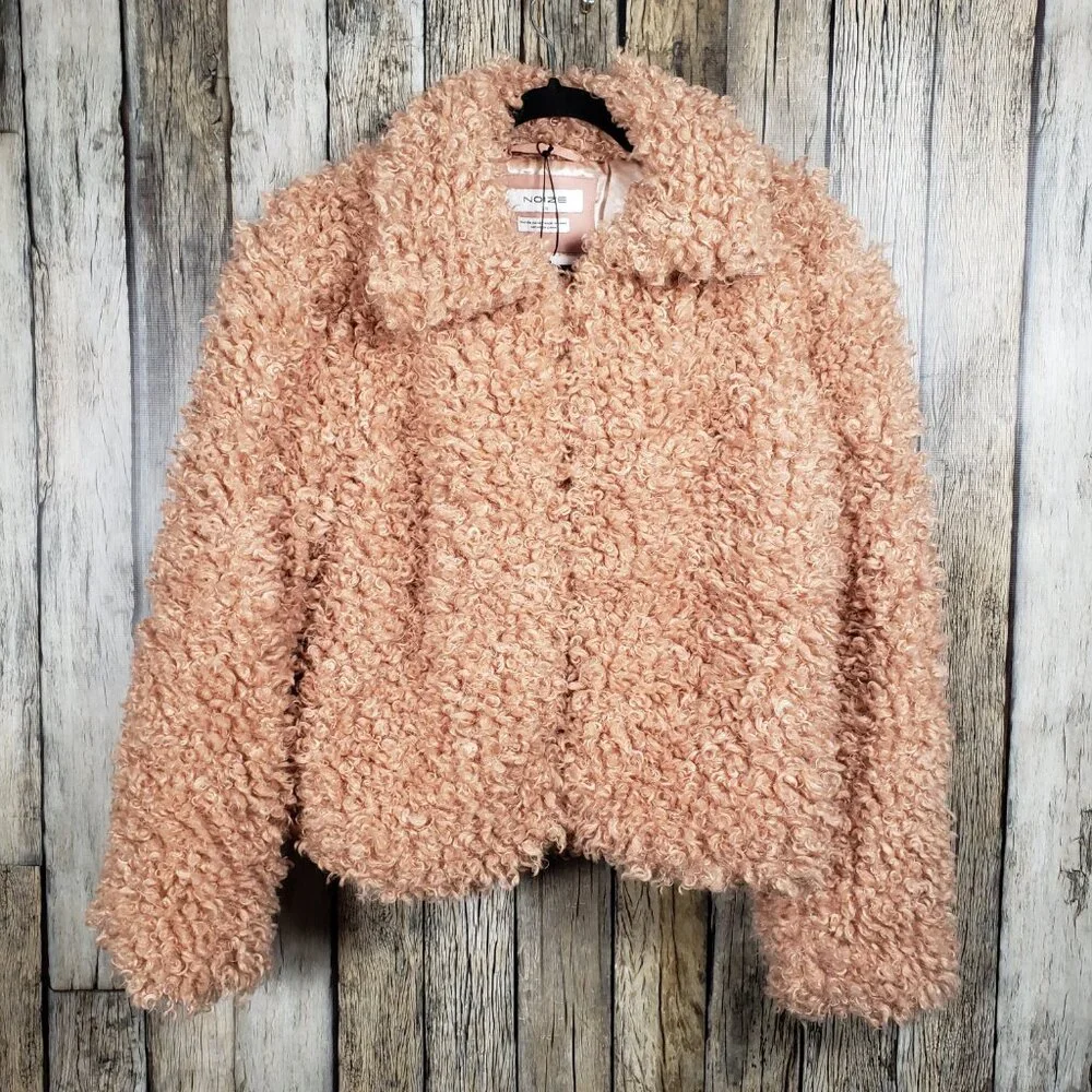 NOIZE Kelly Faux Fur Collared Jacket - L
